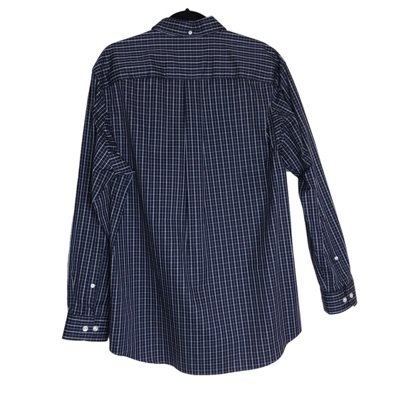 Duluth Trading Co Wrinkle Fighter Navy Blue Dress Button Down Shirt Size Medium - Picture 5 of 8